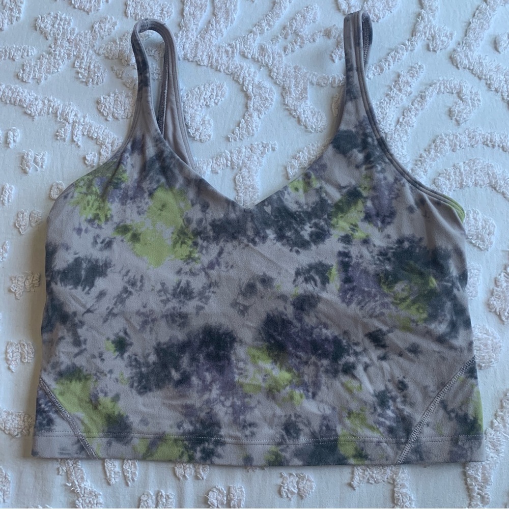 Women’s 6 LULULEMON Align Cropped Tank Radial Tie Dye Mauve Grey Multi